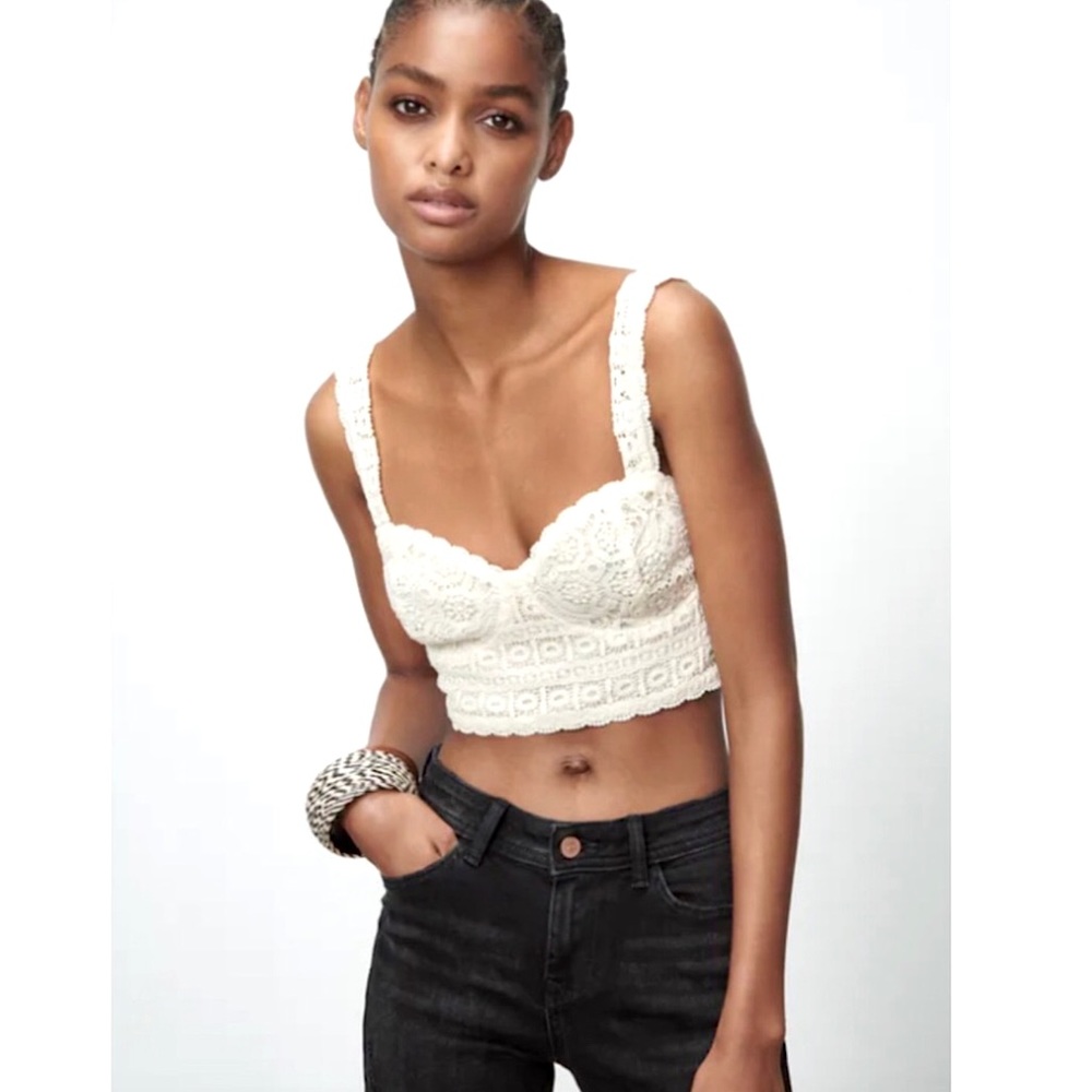 Zara Boho Crochet Bra Top